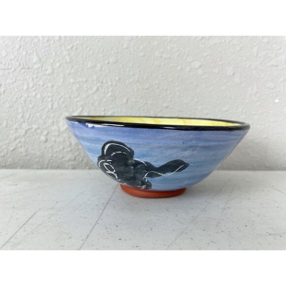 KAREN FIORINO POTTERY Cat And Mouse Bowl Clay Lick Creek Pottery Folk Art 2000 - Picture 6 of 11